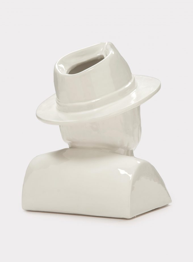 Jimmy D Lanza's "La Luisa", solid white handmade flowerpot