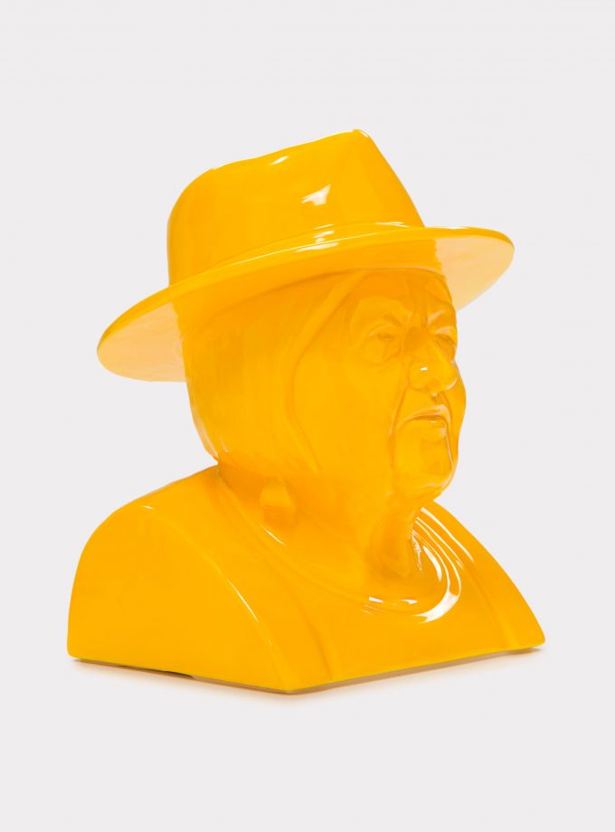 Jimmy D Lanza's "La Luisa", solid yellow handmade flowerpot