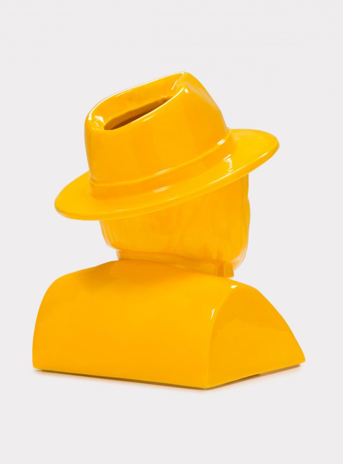 Jimmy D Lanza's "La Luisa", solid yellow handmade flowerpot