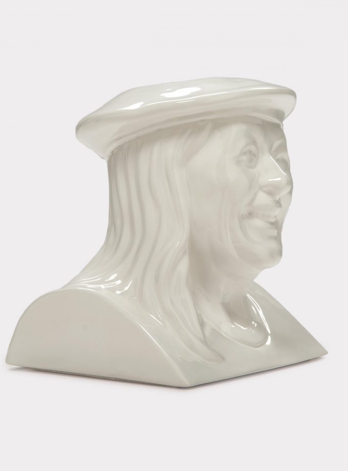 Jimmy D Lanza's "La Vilma", solid white handmade flowerpot