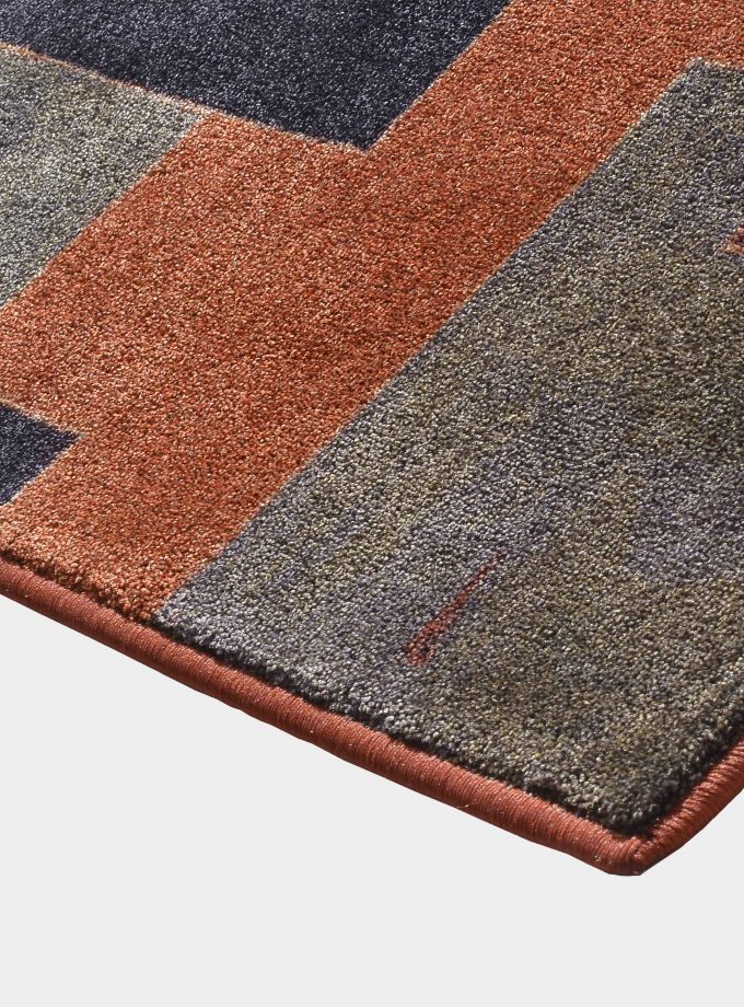 "Abstract" orange rug in printed fabric