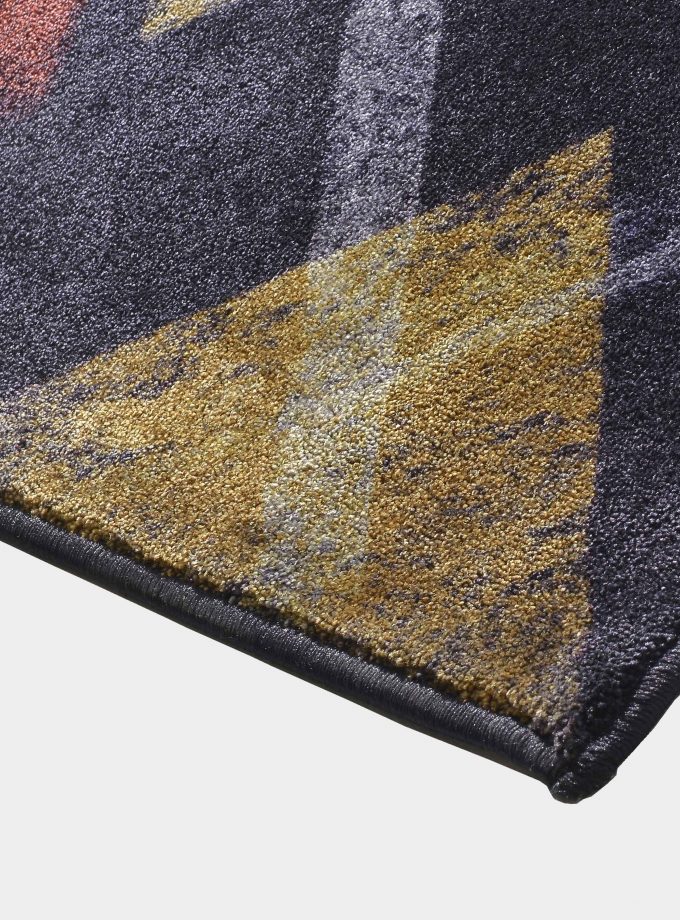 "Abstract" blue rug in printed fabric