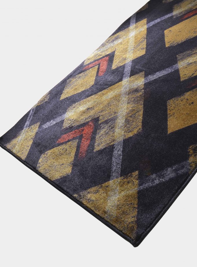 "Abstract" blue rug in printed fabric