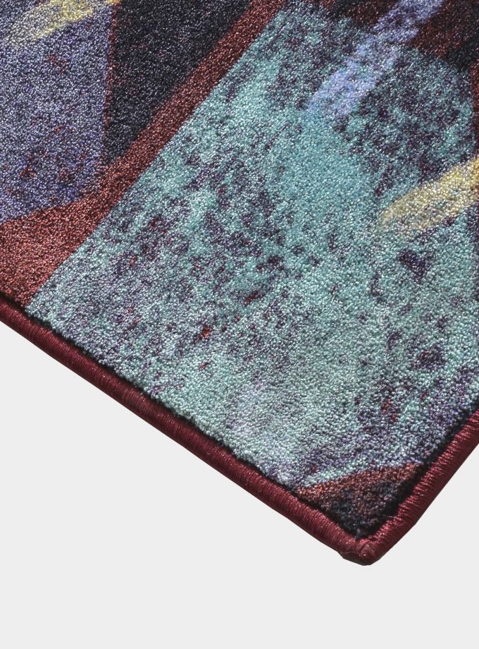 "Abstract" purple rug in printed fabric