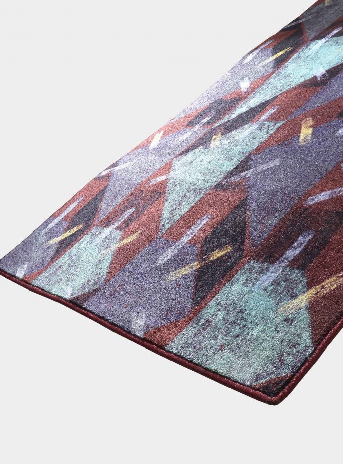 "Abstract" purple rug in printed fabric