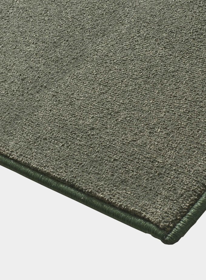 "Solid" middle olive green rug in monocolor fabric
