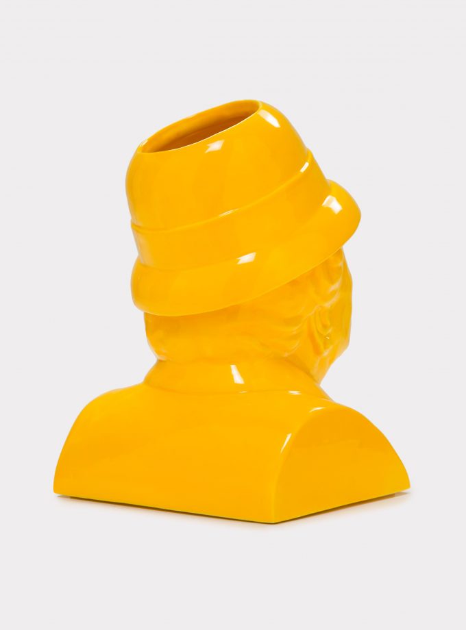 Jimmy D Lanza's "La Gisella", solid yellow handmade flowerpot
