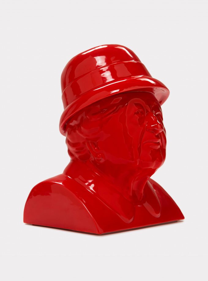 Jimmy D Lanza's "La Gisella", solid red handmade flowerpot