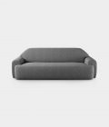 "Minimal" three seater grey velvet sofa loopo milan design F