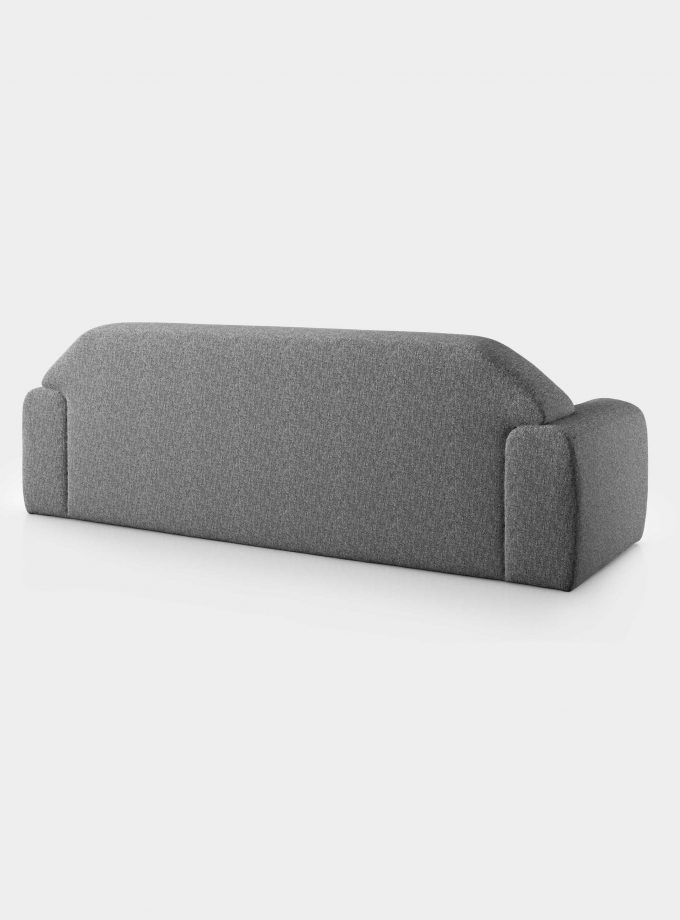 "Minimal" three seater grey velvet sofa