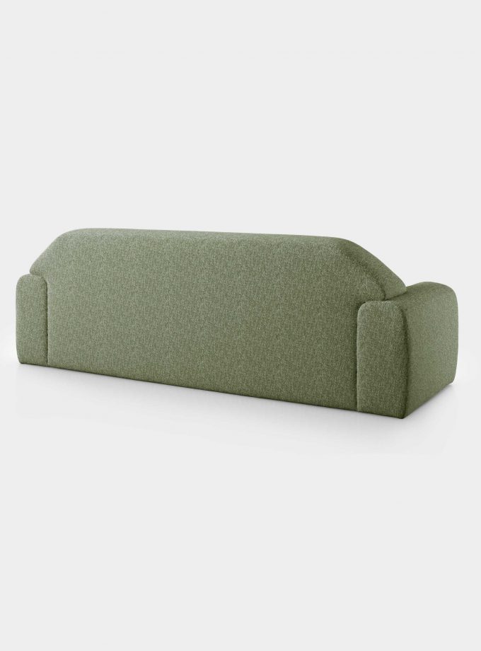 "Minimal" three seater green velvet sofa