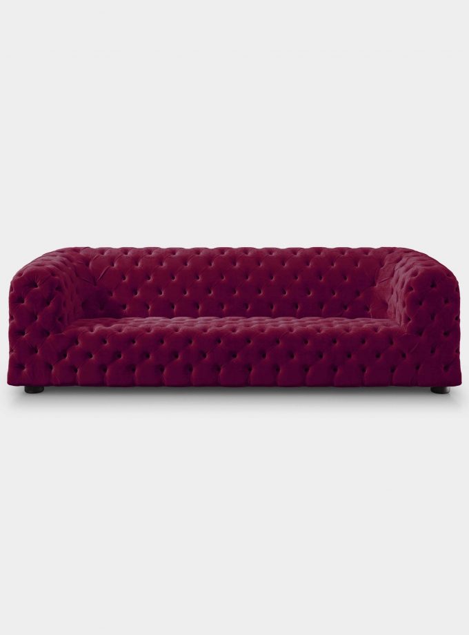 Capitonné bordeaux velvet sofa loopo milan design F
