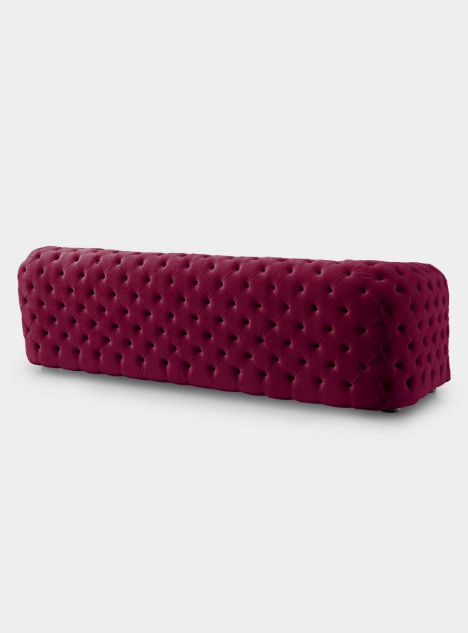 Capitonné bordeaux velvet sofa