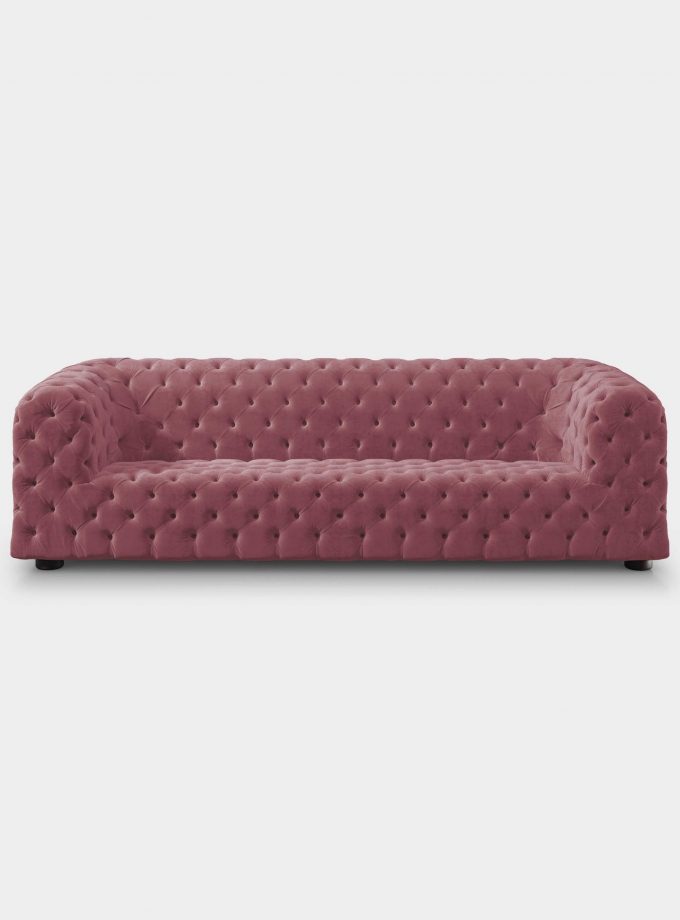 Capitonné antique pink velvet sofa loopo milan design F