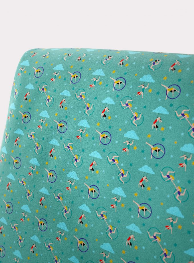 Armchair with "Acrobats and Clouds" pattern