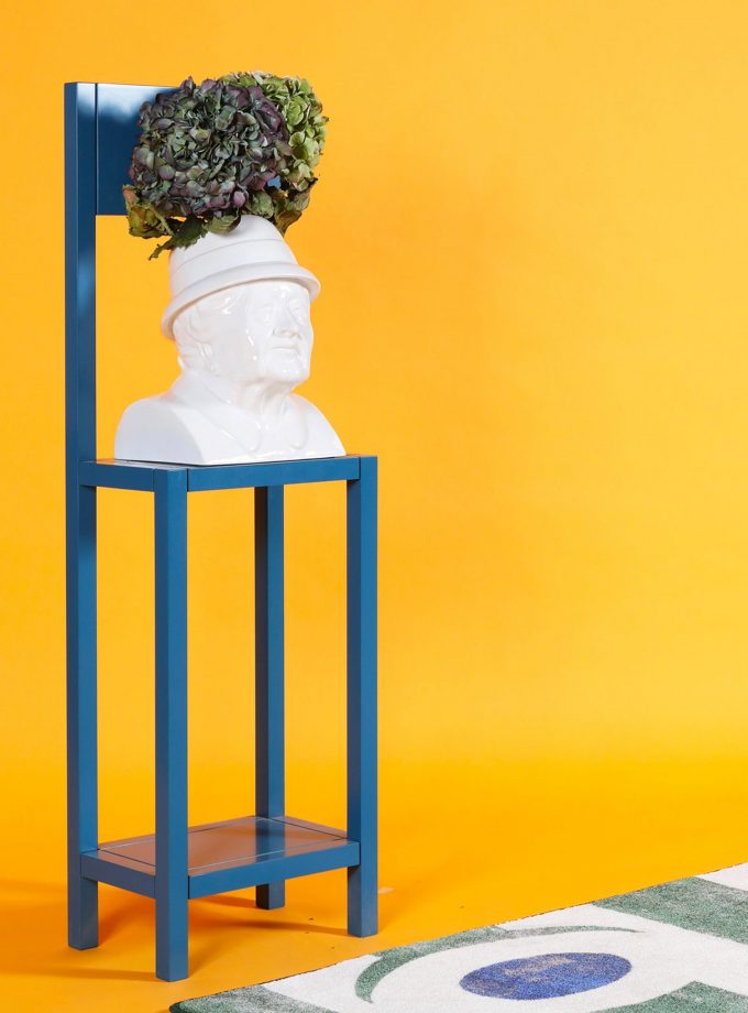 Jimmy D Lanza's "La Gisella", solid white handmade flowerpot