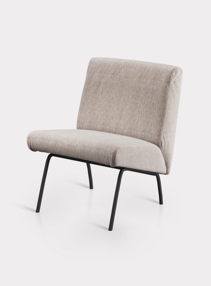 Beige armchair in bouclé fabric