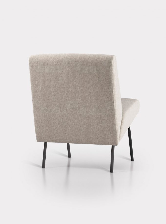 Beige armchair in bouclé fabric