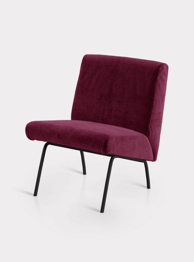 Bordeaux armchair in velvet fabric