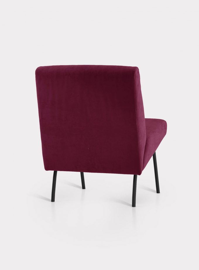 Bordeaux armchair in velvet fabric