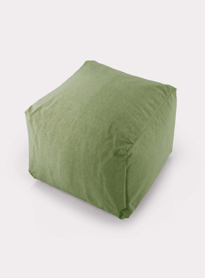 Polystyrene green pouf