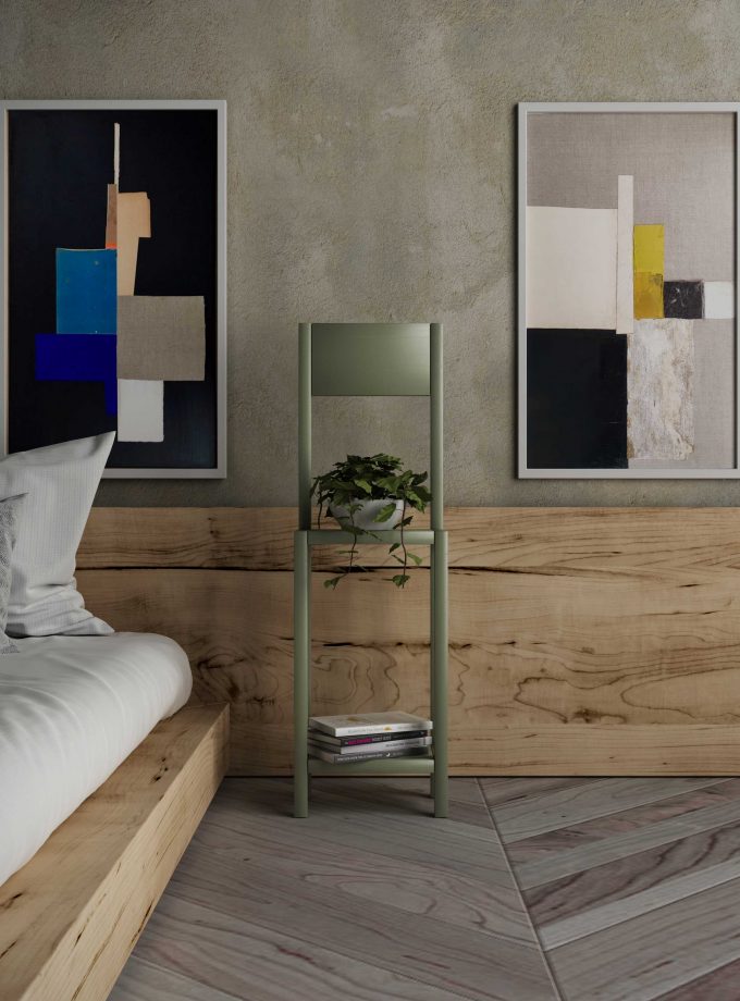 Olive green chair for an unexpected guest