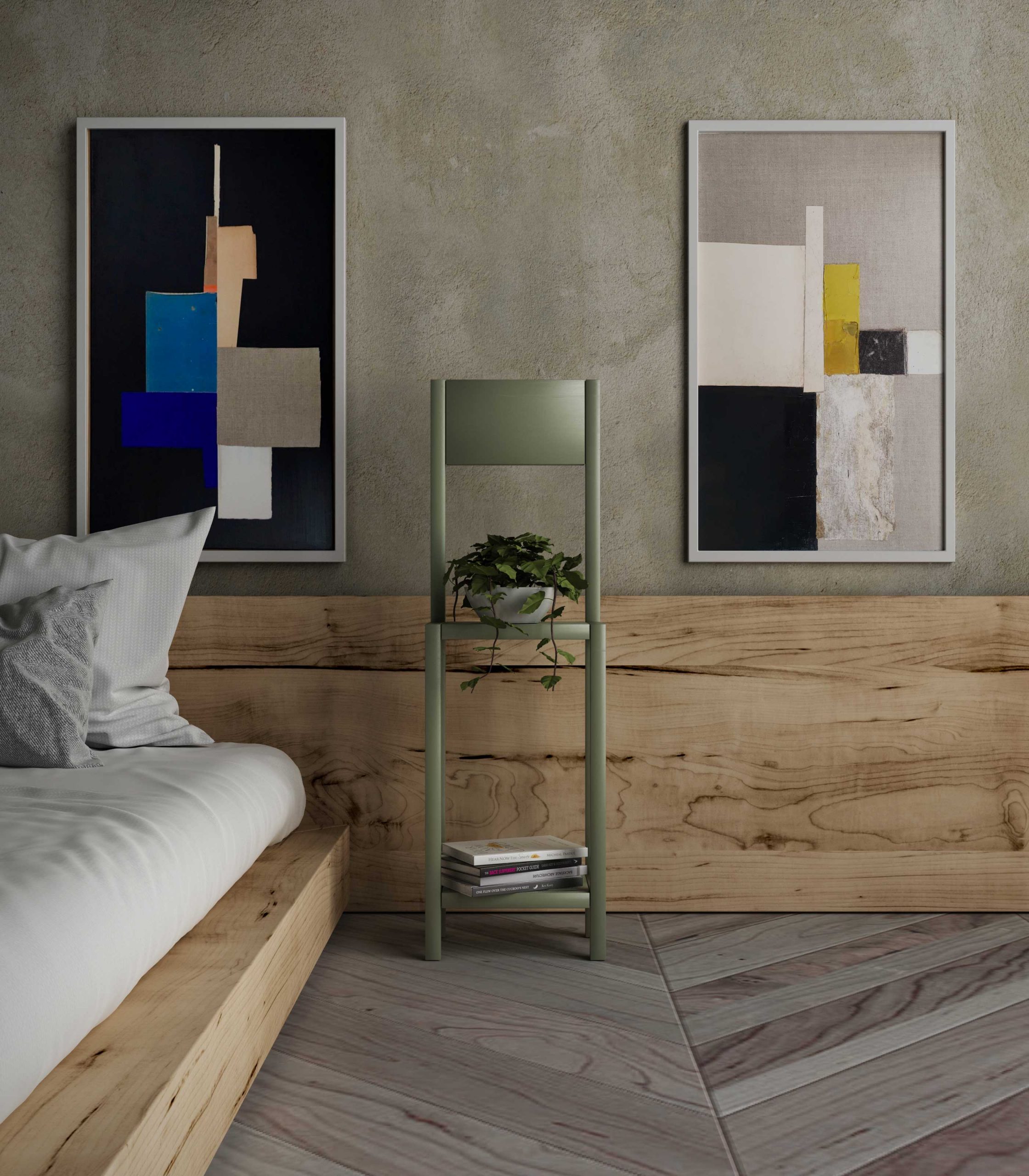 olive-green-chair-for-an-unexpected-guest-loopo-milano-design-staged Olive green chair for an unexpected guest loopo milano design staged