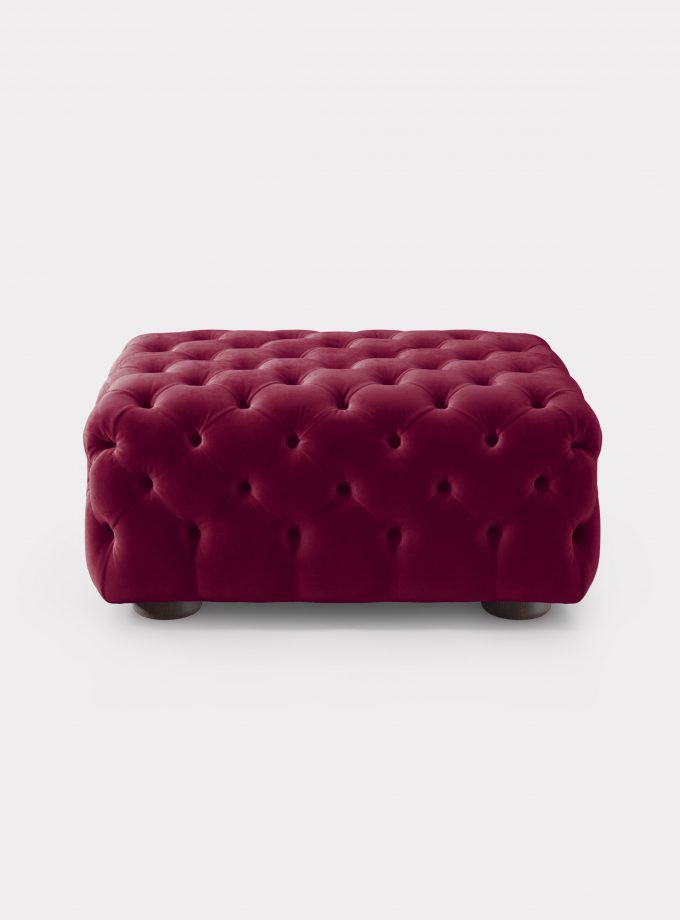 Bordeaux velvet pouf capitonné loopo milan design A
