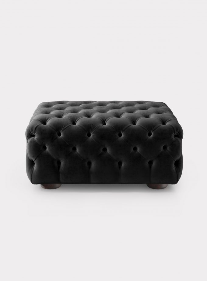 Pouf capitonne velluto nero loopo milan design A