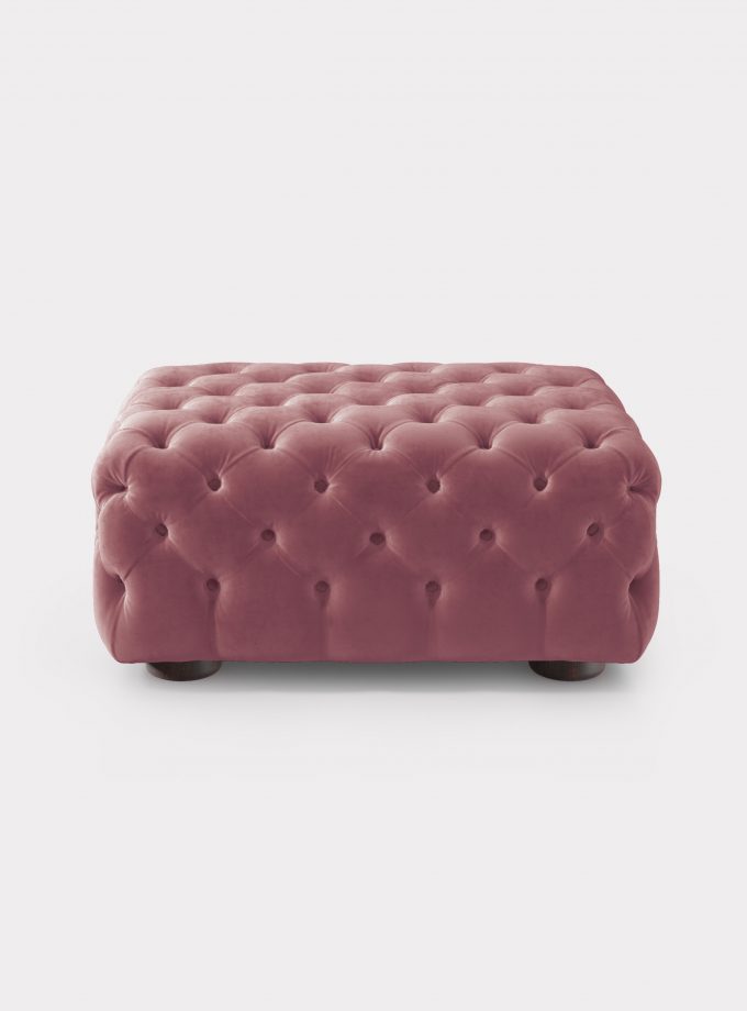 Pouf capitonne velluto rosa antico loopo milan design A